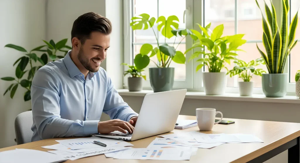 ondernemer achter laptop