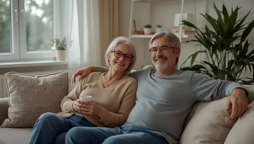 twee senioren op een bank