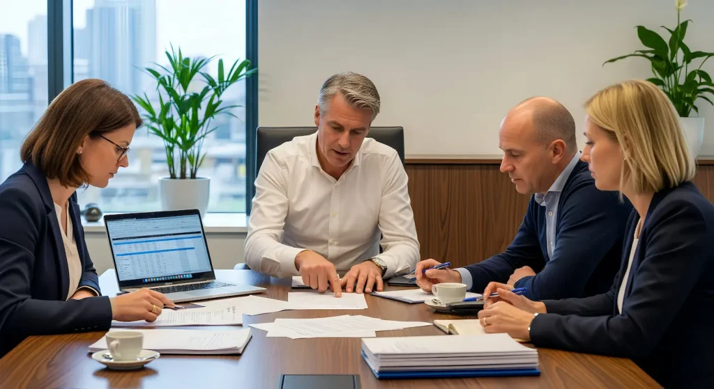 Boardmeeting in een Nederlands kantoor