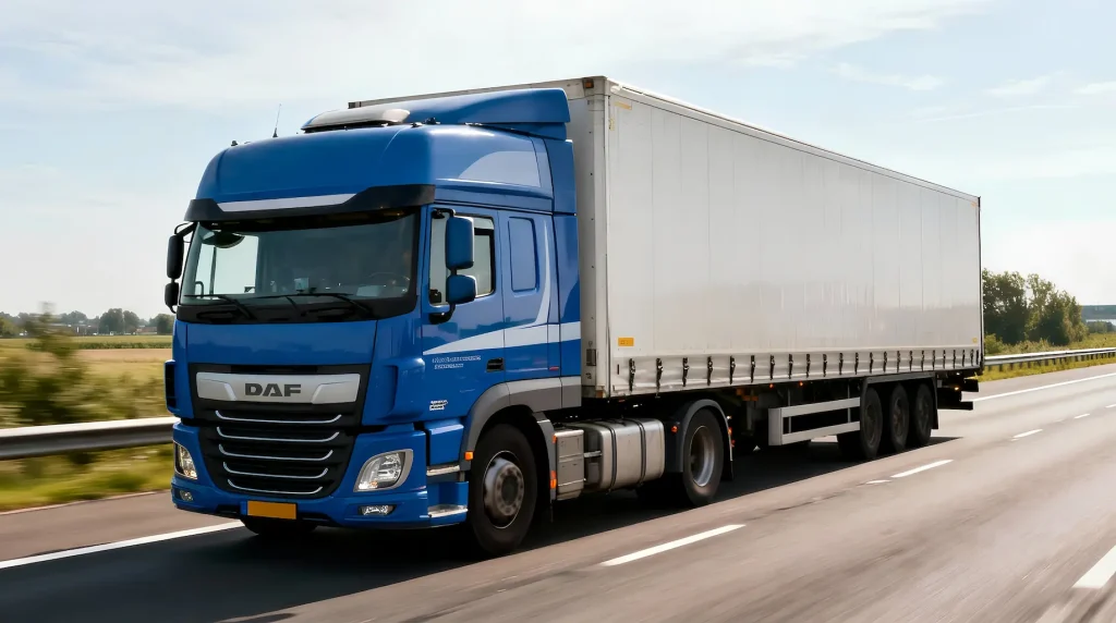 Vrachtauto op nederlandse snelweg